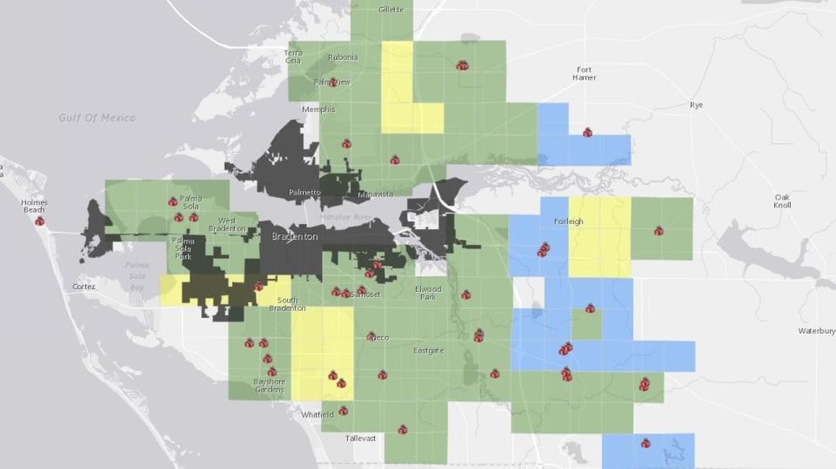 The county’s Hurricane Irma debris map as of Oct. 11.
