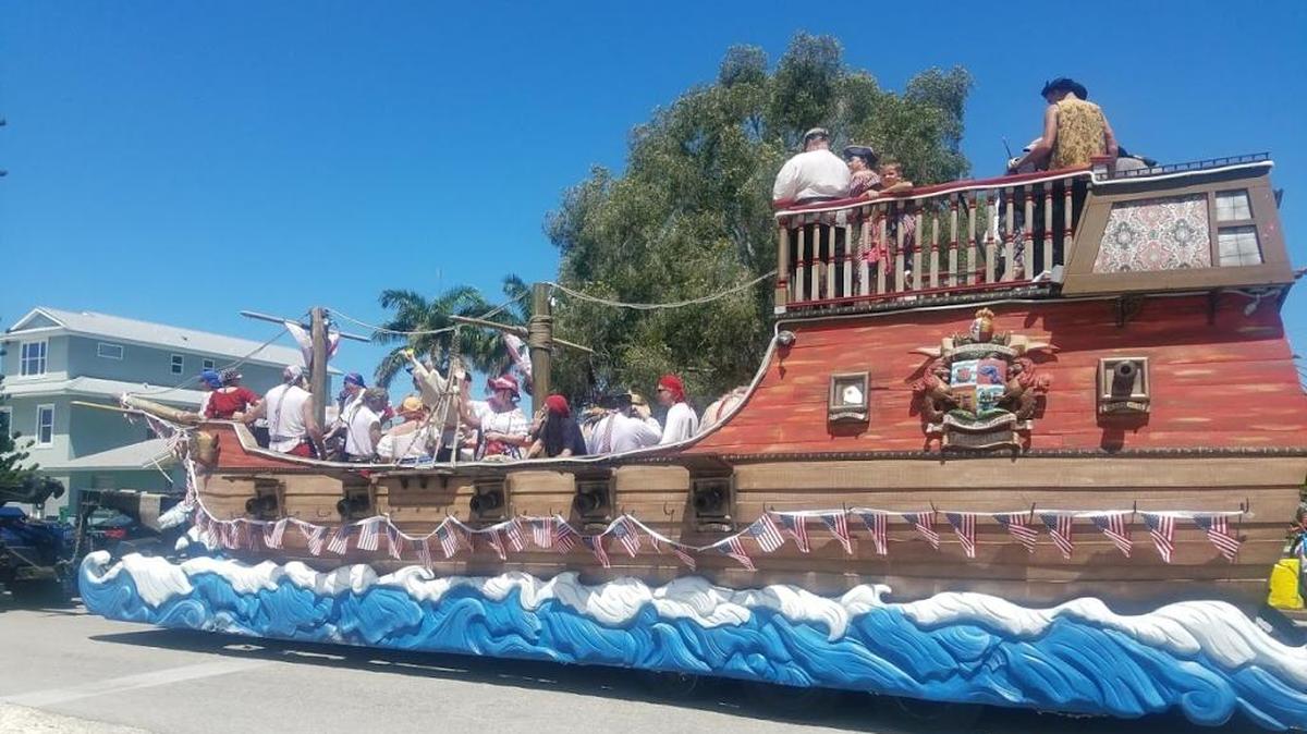 Floats in the Privateers’ annual Independence Day Parade went from one end of Anna Maria Island to the other.