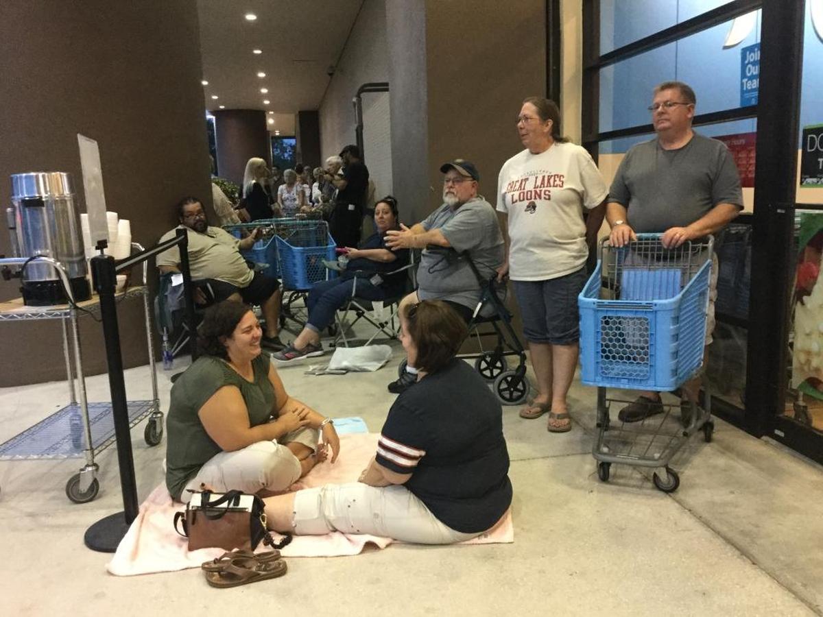 Holly and Carrie Swanson arrived about an hour-and-a-half before Bealls opened on Thanksgiving for early Black Friday deals and were rewarded with being first in line. In typical Bealls hospitality, the store put out a coffee pot to help early birds stave off a cool Florida evening.