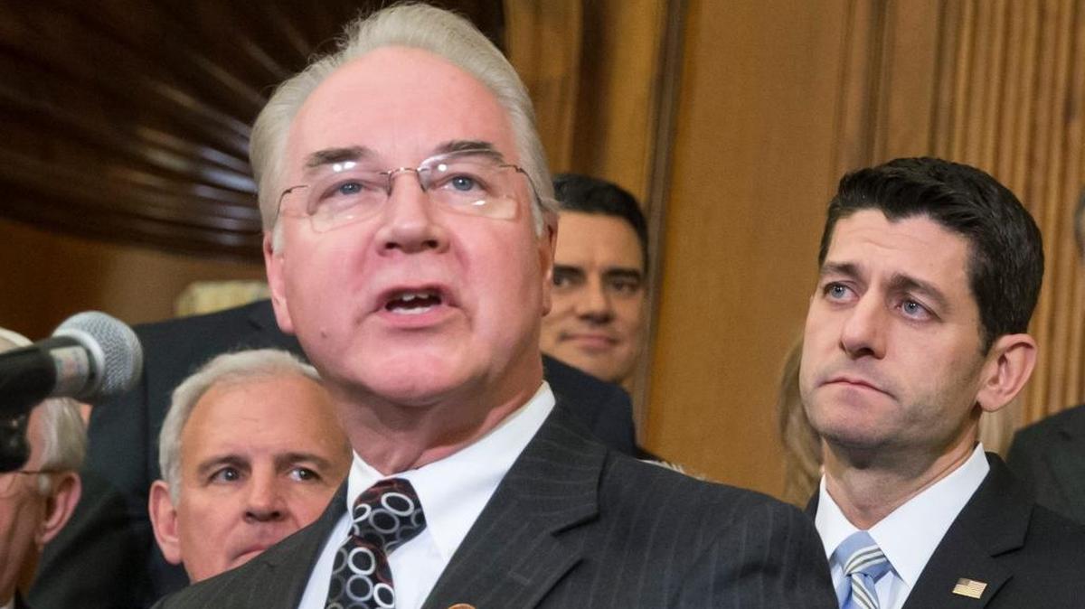 Health and Human Services Sec. Tom Price speaks on Capitol Hill in Washington in January joined by House Speaker Paul Ryan, a Wisconsin Republican, at his right. Ryan and Price support the American Health Care Act, part of the Republican plan to repeal and replace the Affordable Care Act. This week, the AARP, the lobbying group for older Americans, said that the AHCA would force 450,000 Floridians ages 50- to 64-years-old to pay more in premiums for health insurance.