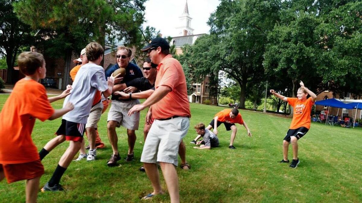 Playing 45 minutes of touch football will help burn off 400 calories after that Thanksgiving feast.