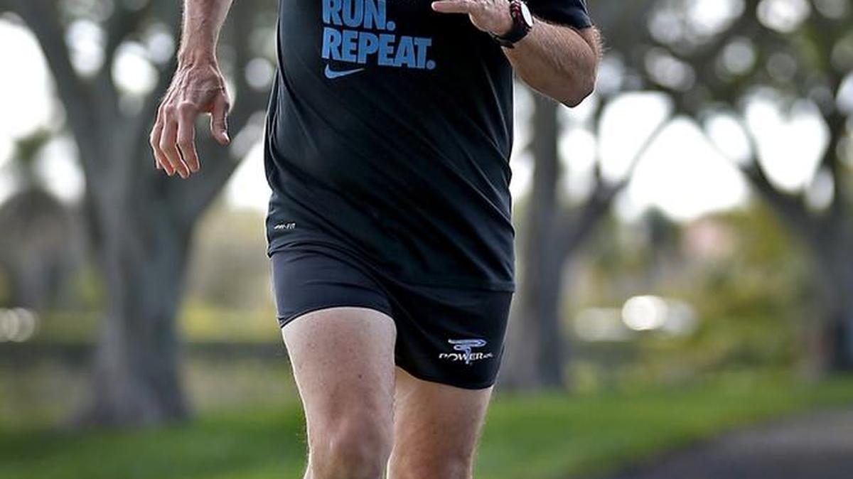 Dennis Hengge, who will be 65 in May, runs near his Pembroke Pines home on Sunday, Feb. 12, 2017. Dennis was a longtime marathon runner when he started feeling shortness of breath and noticed his heart was sustaining a fast rate even after he’d stopped running. He learned he had superventricular tachycardia, an extremely rapid heart rhythm that renders the heart unable to pump blood and can lead to cardiac arrest. After getting treated at Memorial Hospital, he has begun to run again.