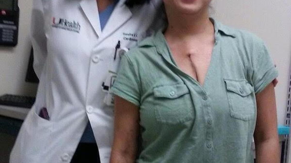 Dr. Sandra Chaparro, director of the Heart Failure Clinic at the University of Miami Miller School of Medicine, and Martha Uribe, 34, who was diagnosed with cardiomyopathy, a disease of the heart muscle. She had to get a pacemaker and then a heart transplant. She attributes her survival to her medical care and eating healthy foods and exercising.