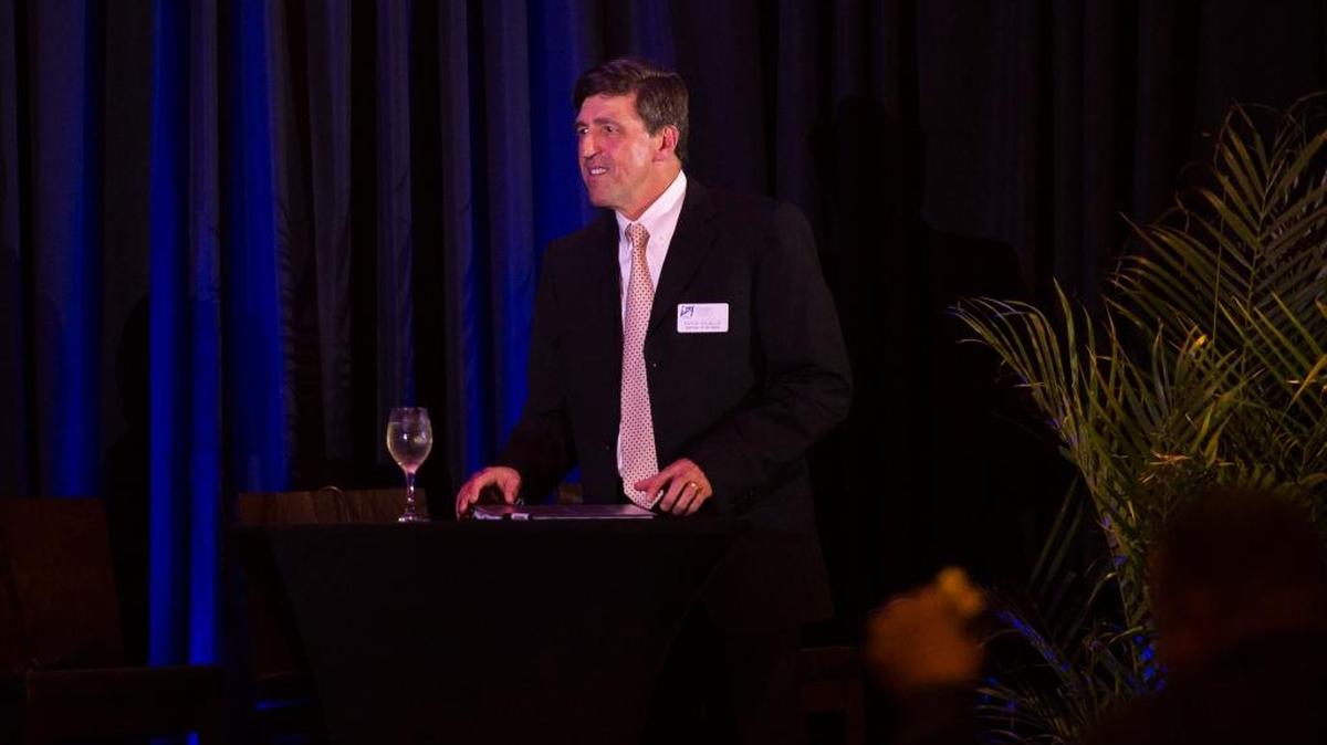 Kevin DiLallo is welcomed at the Manatee County Chamber of Commerce dinner as incoming chairman for 2017.