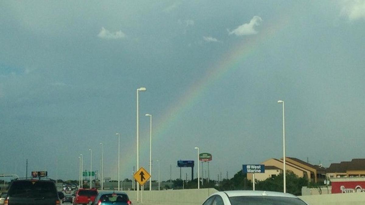 A rainbow in the skies over I-275 in Tampa.