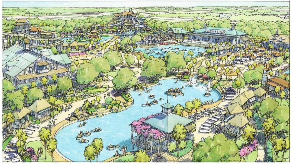 A rendering of the proposed Lost Lagoon water park.