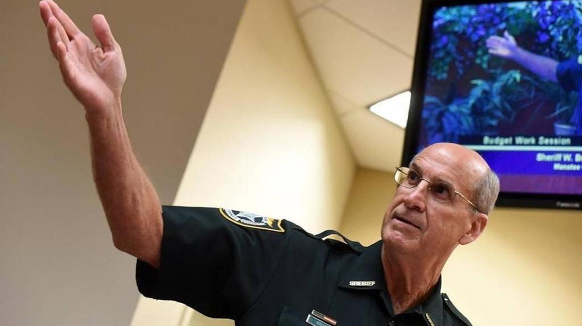 Manatee County Sheriff Brad Steube presents his proposed budget for the fiscal year 2016-17 to the county commissioners in June.