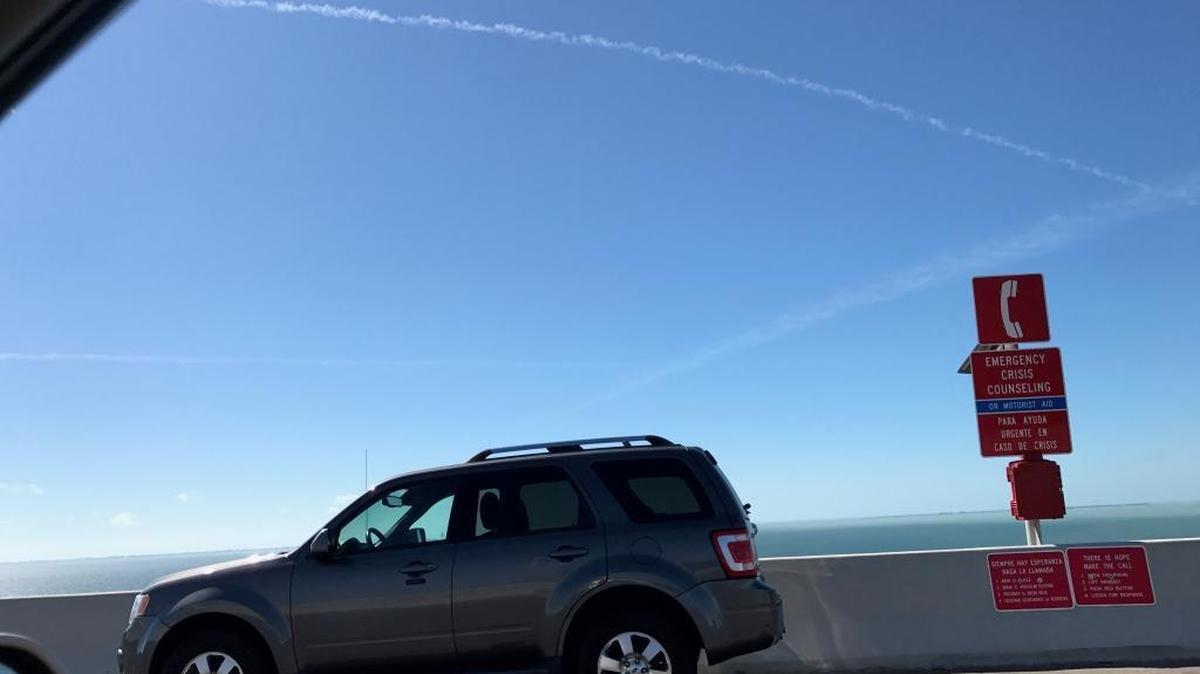 The car of the man who jumped off of the Skyway Bridge Wednesday afternoon.