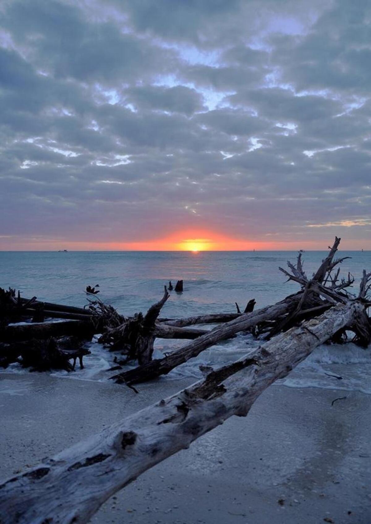 Sunset as seen from Beer Can Island, Feb. 19, 2016.