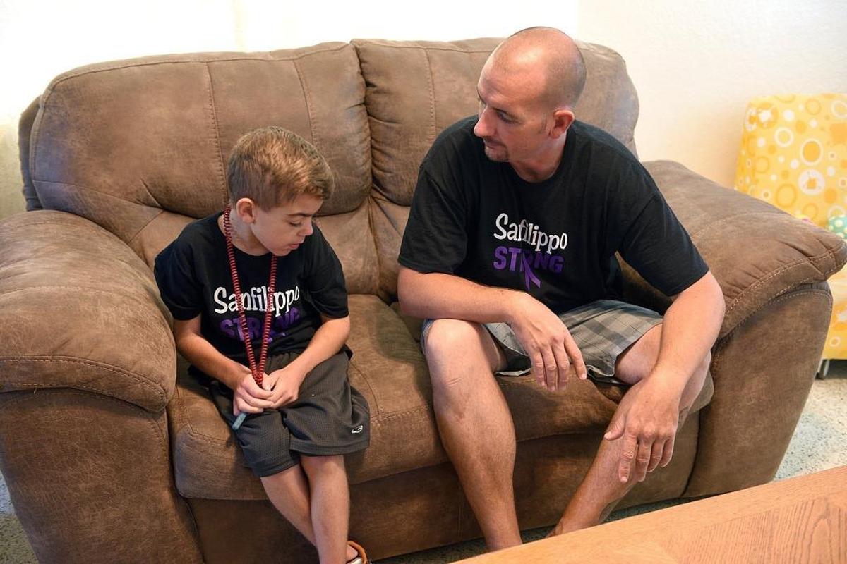Trenton Greer, 8, was diagnosed with Sanfilippo syndrome in February, after his parents Jenny and Travis Greer noticed his steady decline. What is often misdiagnosed as autism, Sanfilippo is a childhood genetic disorder that is typically fatal, where dead cells build up around vital organs and can cause brain damage.