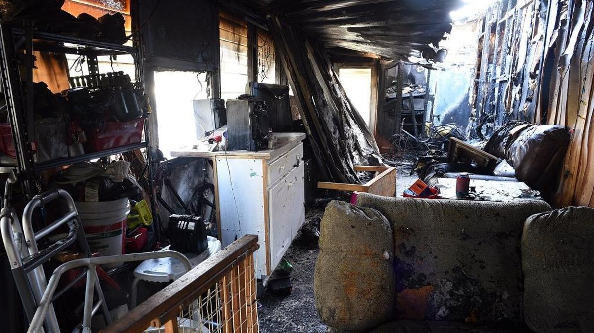 A home was destroyed by Tuesday night in the W.T. Mobile Home Park at 3708 Manatee Ave. W.