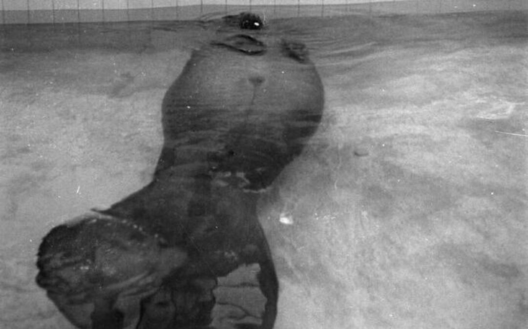 Snooty the manatee has his 20th birthday party in 1968 at his tank in the South Florida Museum. The American Dairy Princess is also pictured. Born in captivity, Snooty was known as Baby Snoots when he first came to the museum. At that time it was located in the Bradenton Municipal Pier and Baby Snoots’ tank was outdoors.