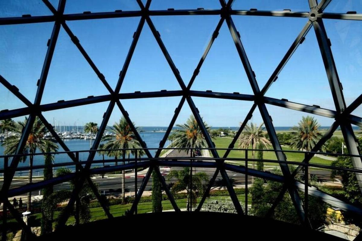 The Dali Museum looks out over Tampa Bay. The museum houses a rare collection of paintings by the surrealist artists Salvador Dali worth millions of dollars. The building was designed to withstand a major hurricane.