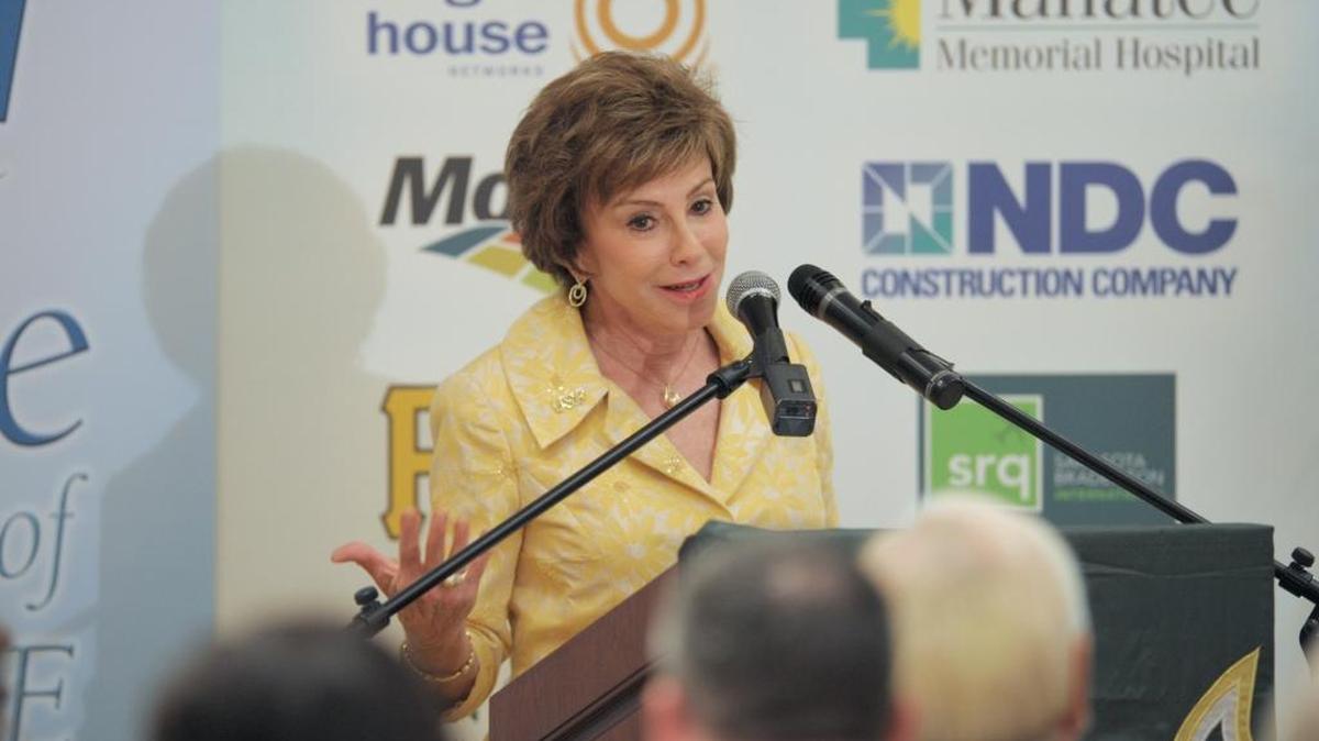 Judy Genshaft, president of the University of South Florida and USF System chief executive officer, is expected to announce her retirement Monday, according to reports. In this file photo, Genshaft speaks to guests during a past Chamber of Commerce luncheon.