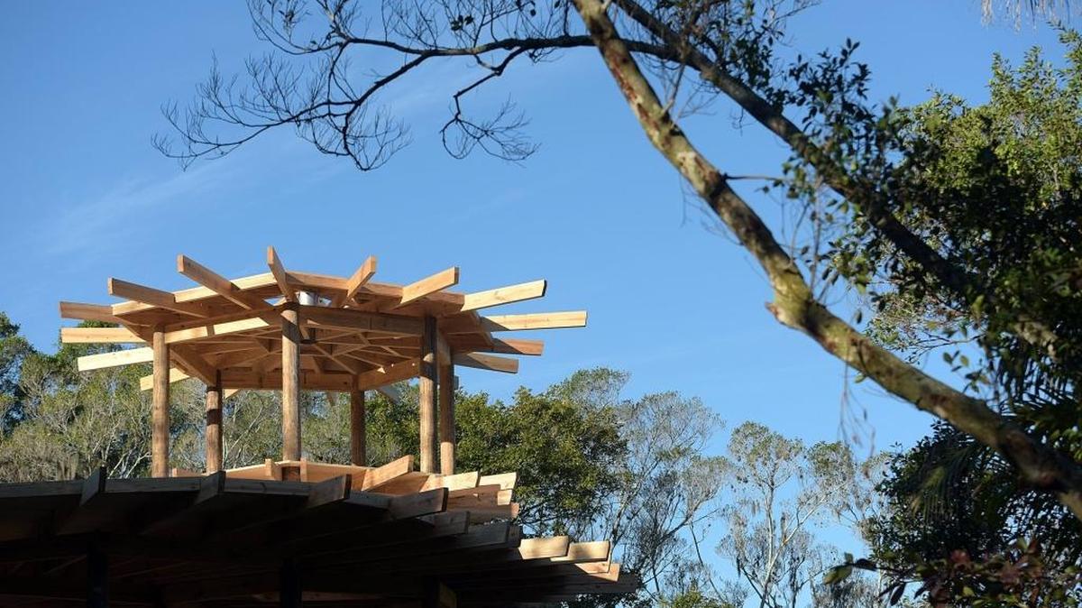 The “bird’s nest” seen during a tour of the Mosaic Center for Nature, Exploration, Science and Technology, which is expected to open in September as part of Robinson Preserve expansion.