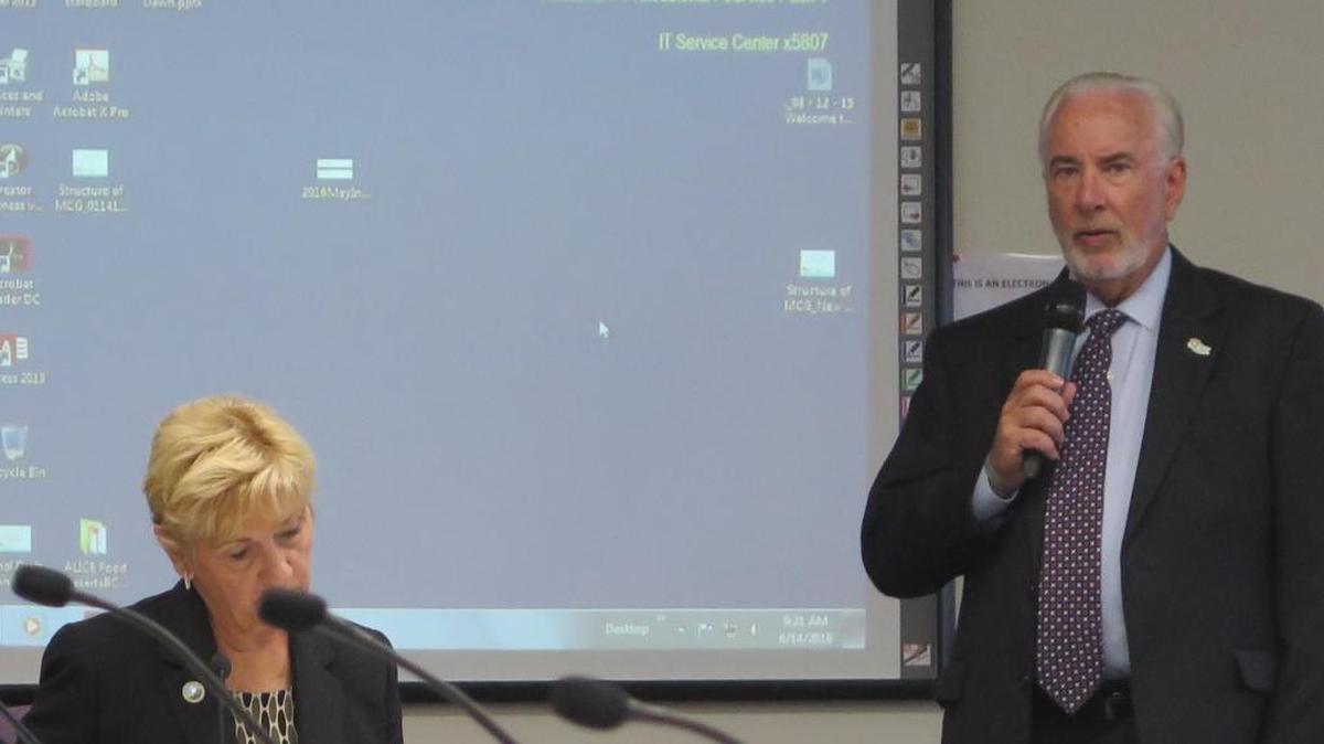 County Administrator Ed Hunzeker speaks during a Tuesday budget work session.