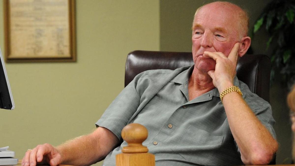 Bradenton Beach Mayor William Shearon listens to public comment during a special meeting of the Bradenton Beach city commission. File Photo-GRANT JEFFERIES/Bradenton Herald