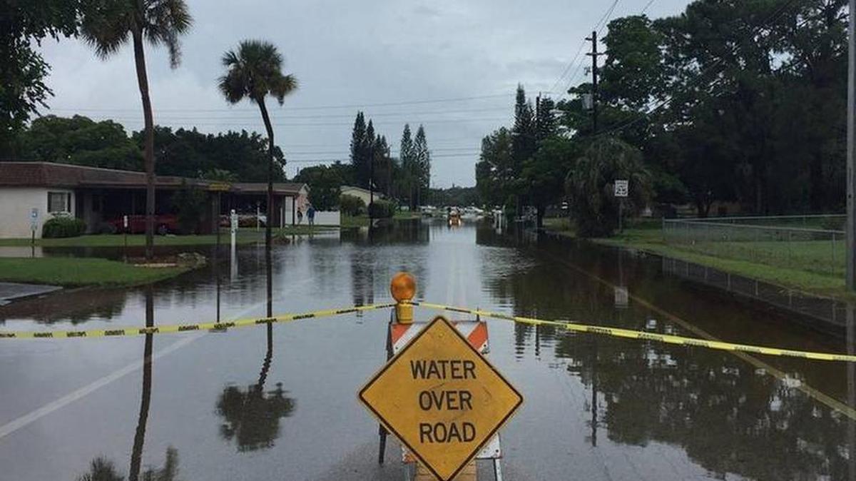 Heavy rains flooded part of Orlando Avenue west of Fifth Street West in Bradenton.