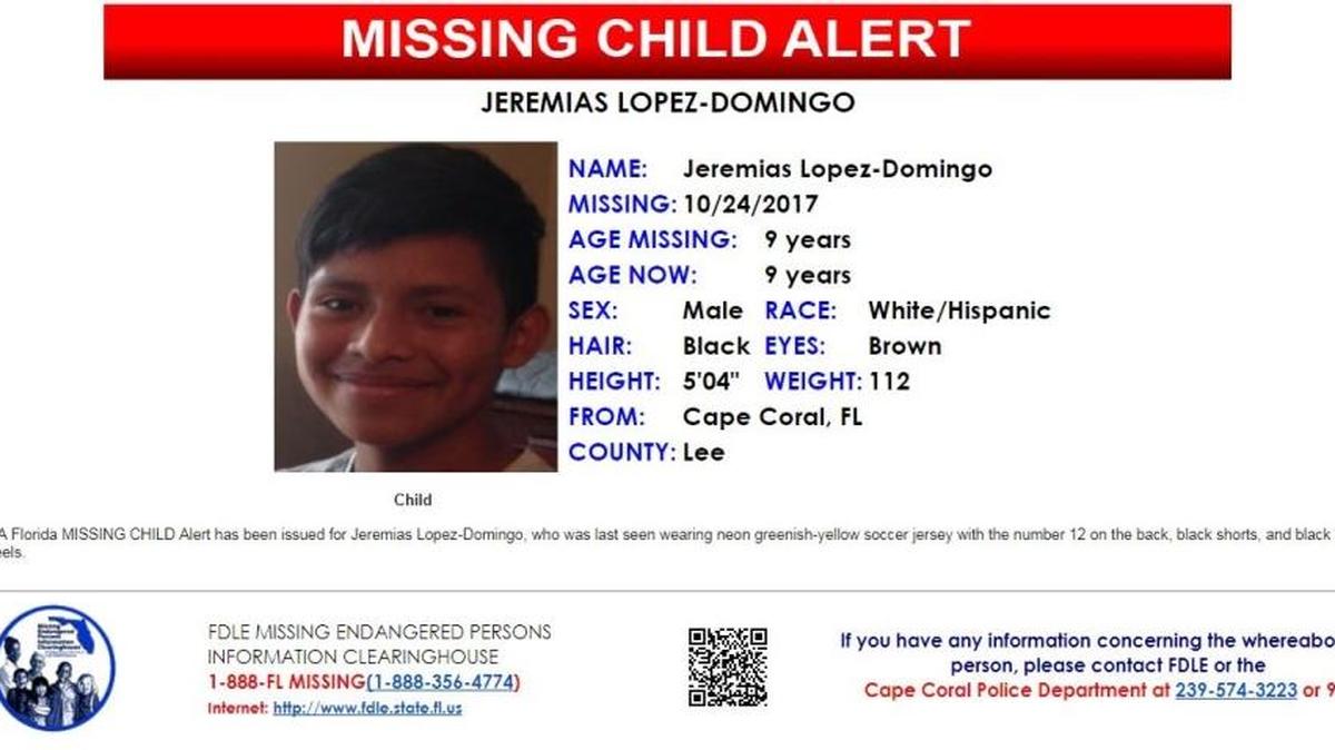 Cape Coral police are searching for Jeremias Lopez-Domingo who was last seen Tuesday during soccer practice.