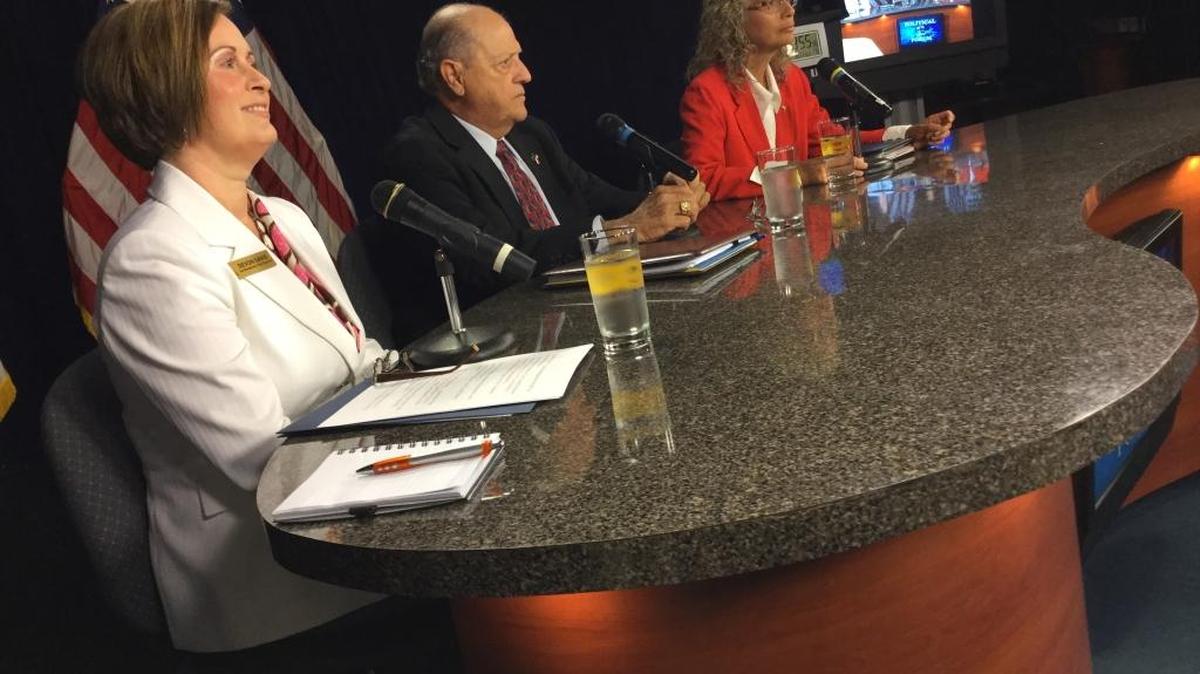 Ward 1 challenger Devon Davis, incumbent Gene Gallo and challenger Tami Spyker Goudy battle through a debate on Oct. 6.