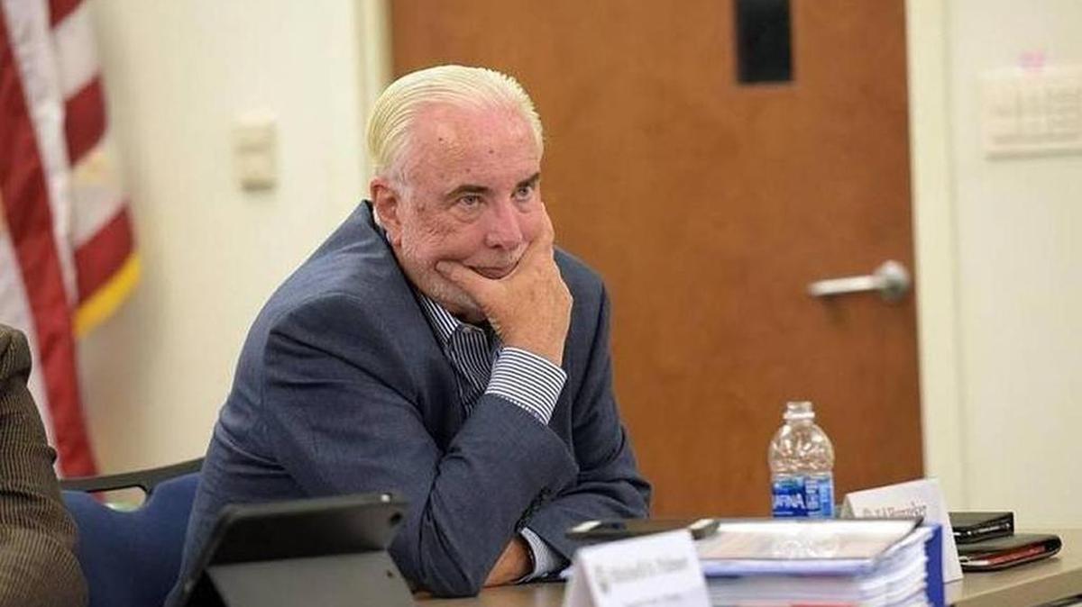 County Administrator Ed Hunzeker listens to a heated discussion in this file photo from the Manatee County Commission’s strategic planning session last month.
