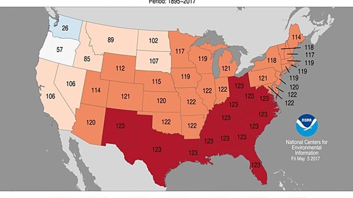 Florida set a record for its warmest average temperature statewide in the first four months of the year, according to the National Centers for Environment Information. The previous record was set in 1895.