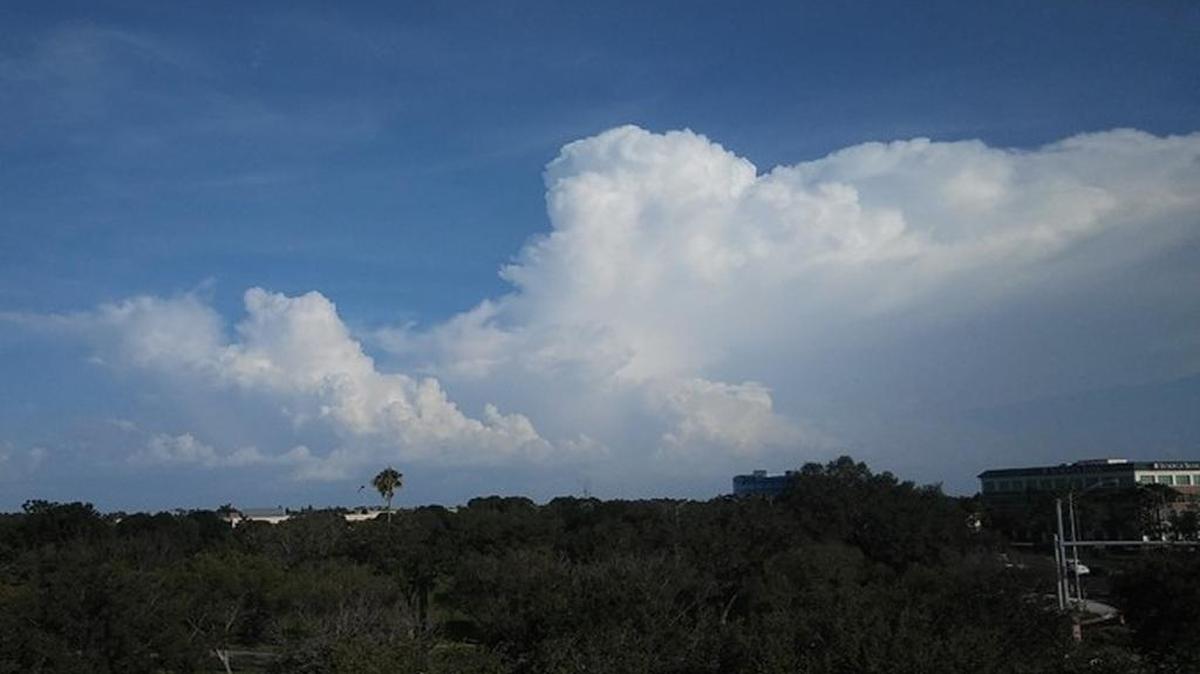 Clouds building over St. Petersburg on Thursday.