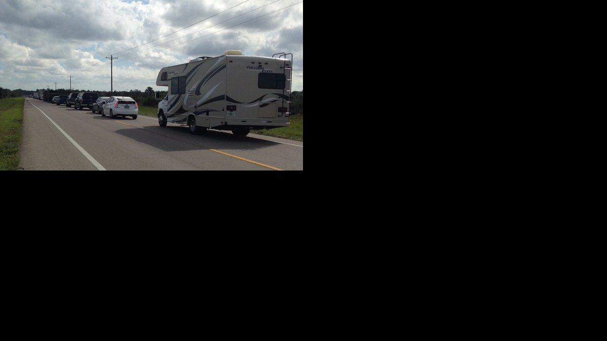 Traffic on State Road 64 was backed up for miles after the crash in Myakka. 