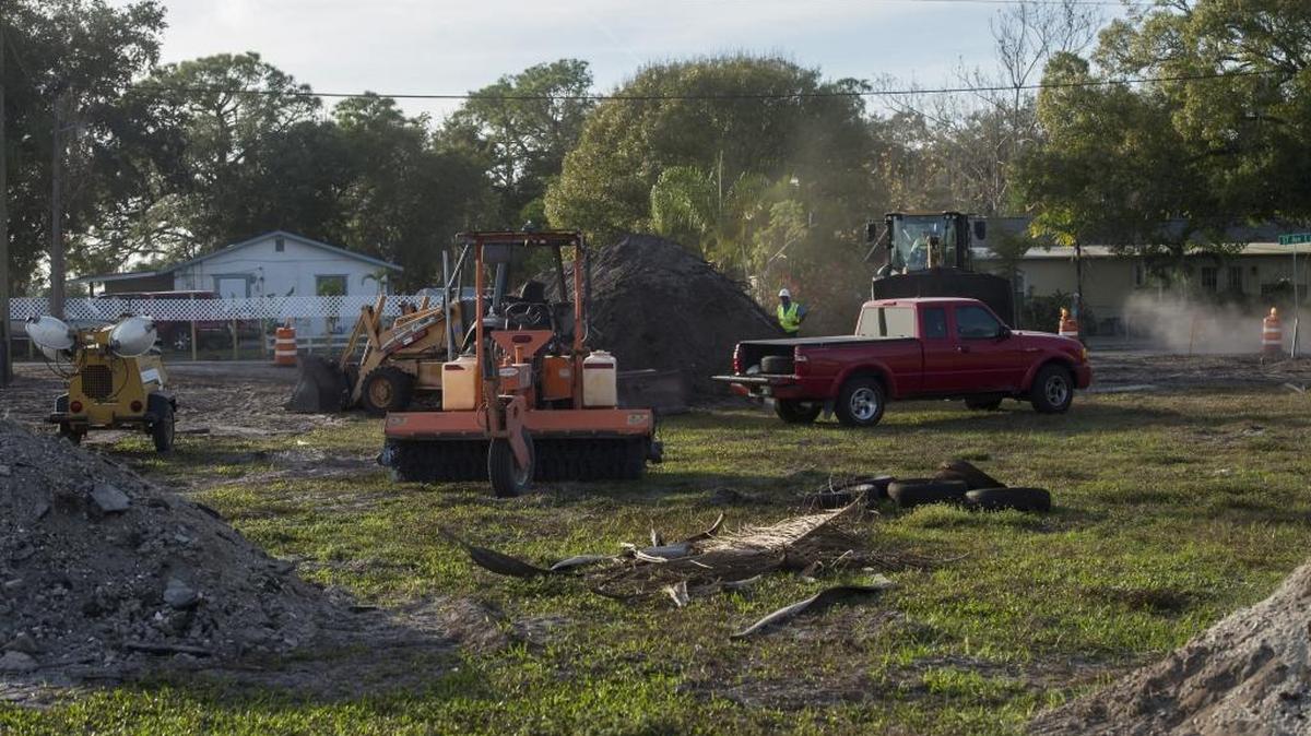 Construction begins on a roundabout at the corner of 27th Street East and 38th Avenue East on Wednesday afternoon, January 4, 2016 in Bradenton.