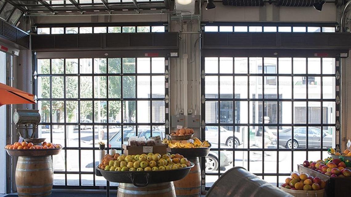 The DDA is recommending that ground floor commercial space be included in the design of a new downtown parking garage and that potentially be designed with glass sliding doors similar to this one.