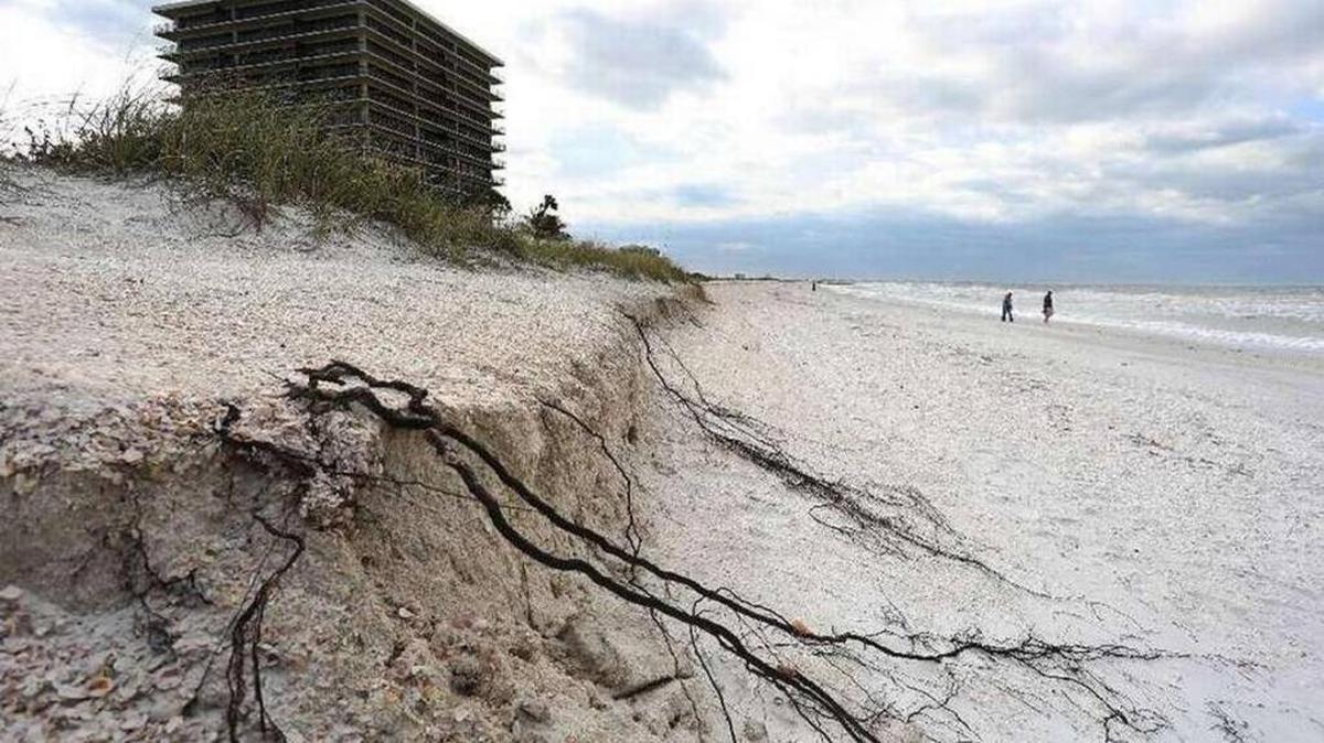 Beach erosion on Treasure Island in Pinellas County.