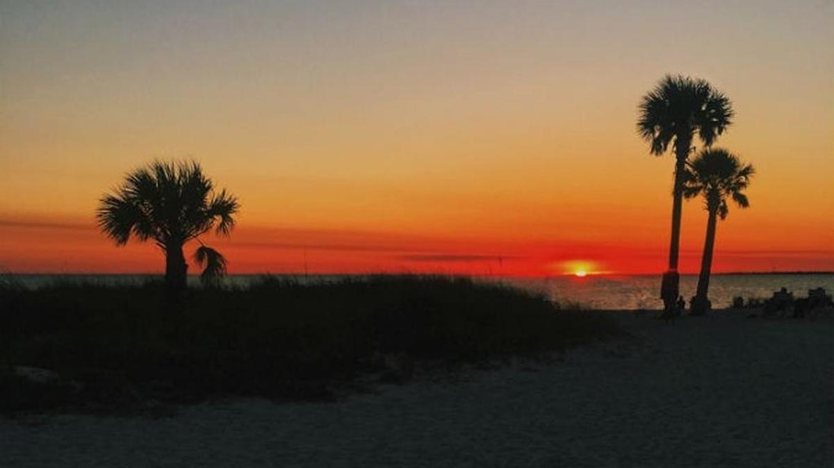Sunset in Tarpon Springs on Sunday.