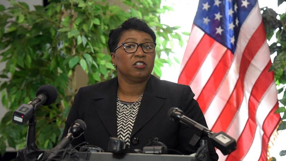 Superintendent Diana Greene, speaking on a health study for former students and faculty of Bayshore High School in 2017.