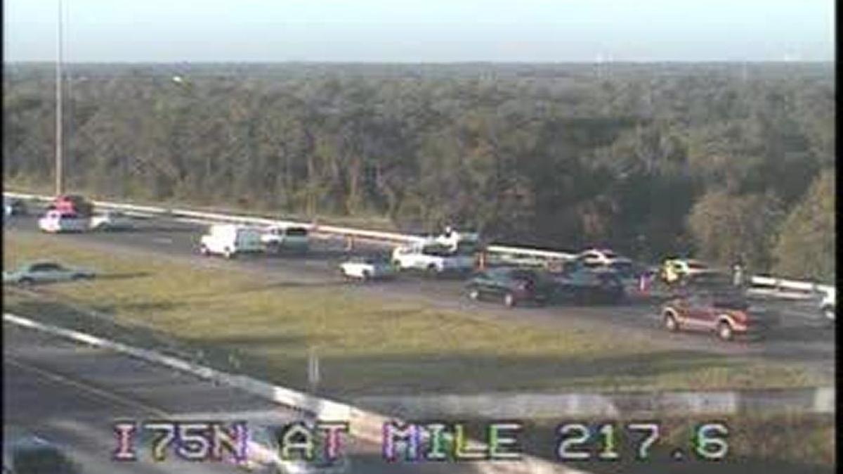 Cameras capture the traffic congestion caused by a multi-vehicle crash on I-75 South Wednesday morning.