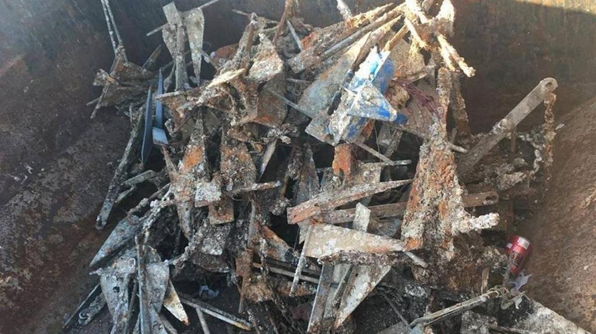 In this file photo, a pile of 117 anchors were collected over the weekend of Nov. 5 during Suncoast Aqua-ventures’ coastal cleanup competition.
