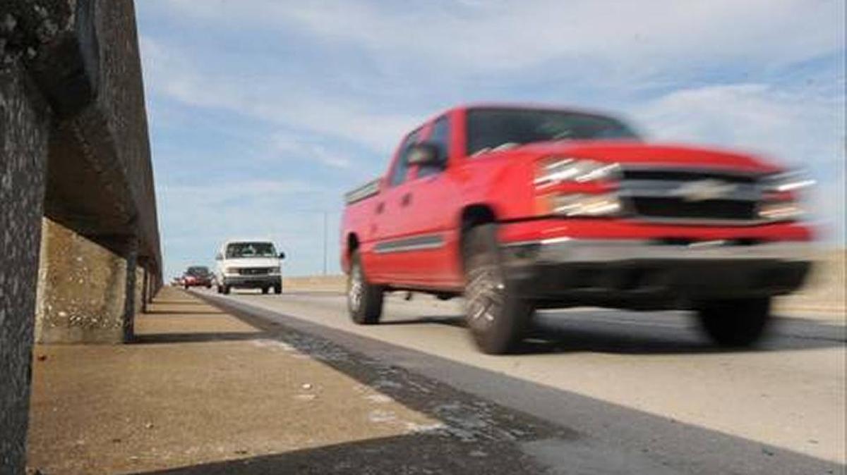 A truck travels over DeSoto Bridge in this file photograph.