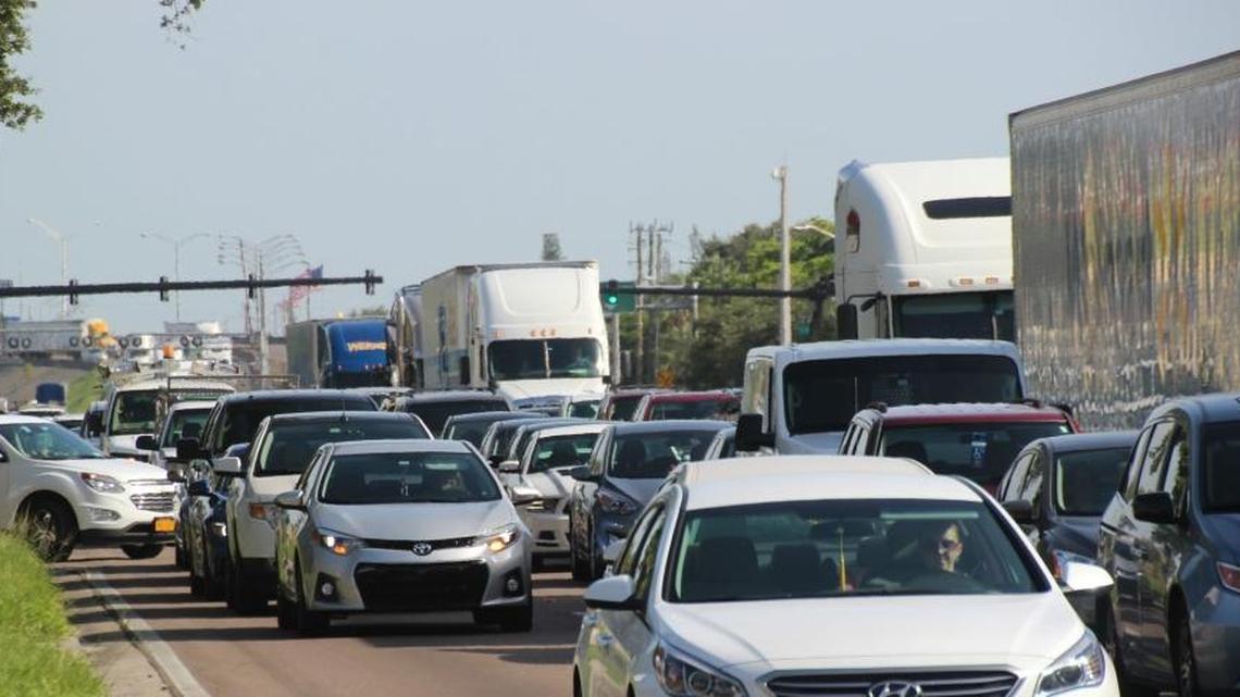Traffic was snarled through downtown Bradenton for hours after a multi-car accident shut down portions of north-bound Interstate 75.