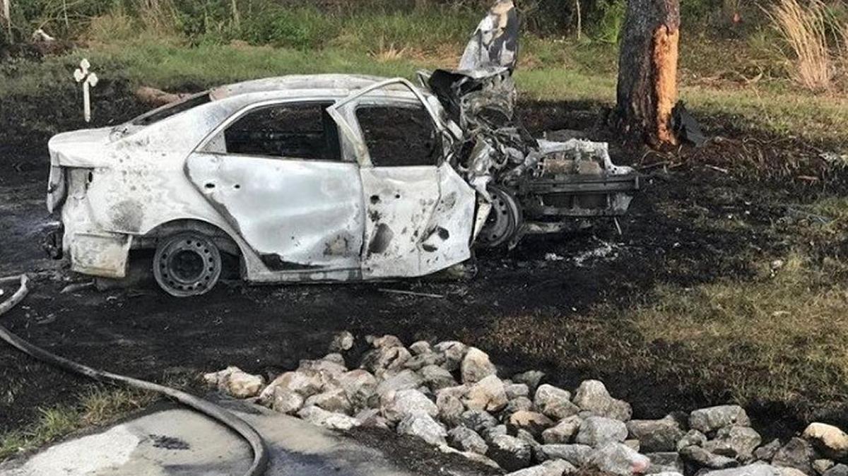 A stolen car pursuit ended Tuesday in Polk City with a fiery single-car crash. A teenage girl died as a result of the crash.