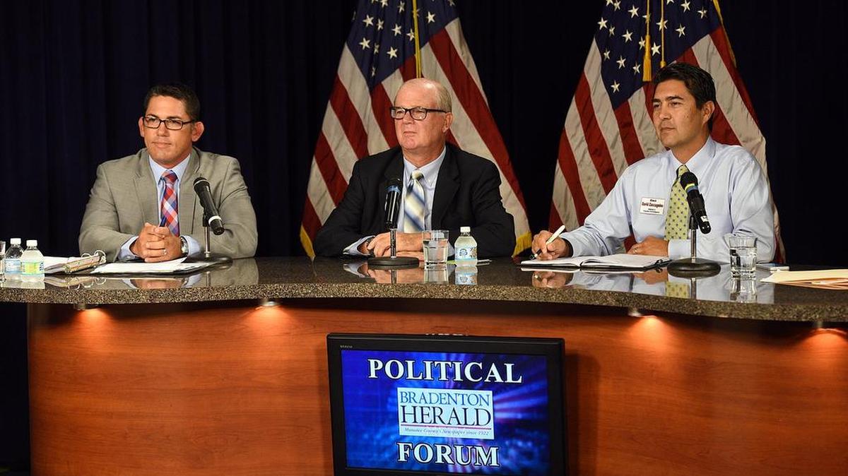 The three candidates vying for the Manatee County Commission District 3 seat to succeed John Chappie face off in the Bradenton Herald candidate forum Tuesday afternoon at METV; Matt Bower, Steve Jonsson and David Zaccagnino.