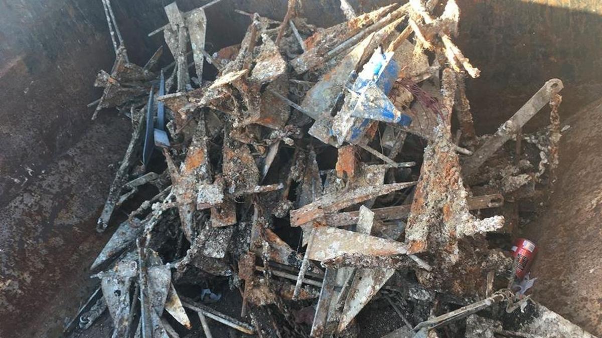 A pile of 117 anchors were collected over the weekend of Nov. 5 during Suncoast Aqua-ventures’ coastal cleanup competition.