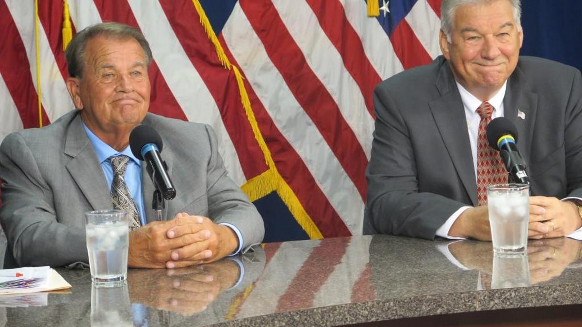 Manatee County Property Appraiser candidates Chester Bullock and Charles Hackney participated in a Bradenton Herald candidate forum Friday.