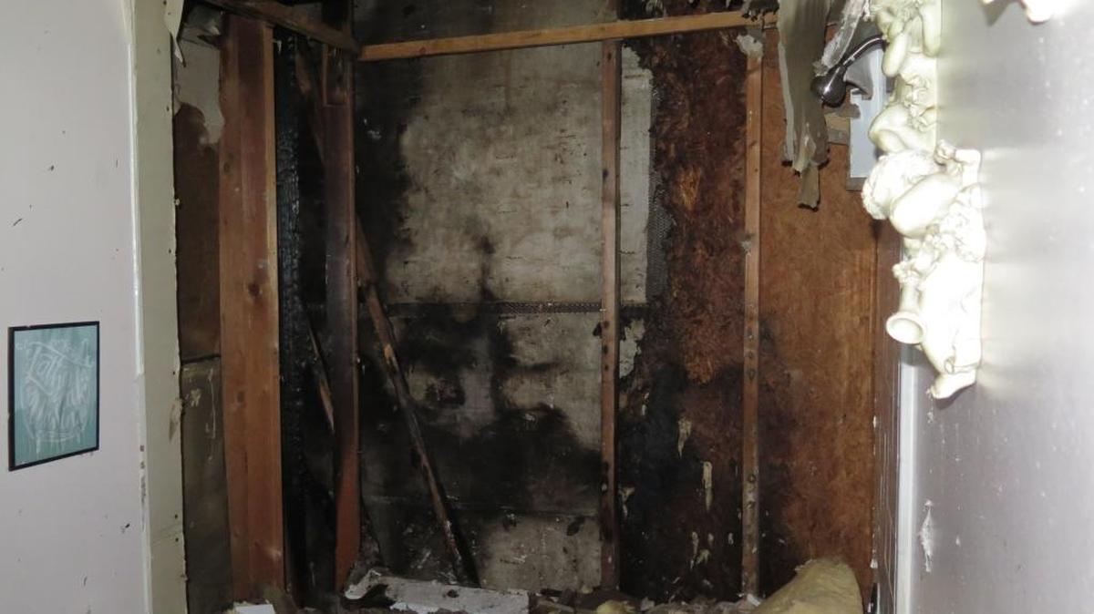 A second-floor bathroom at Harbour Pointe Apartments in Bradenton experienced extensive damage Wednesday night in a fire.