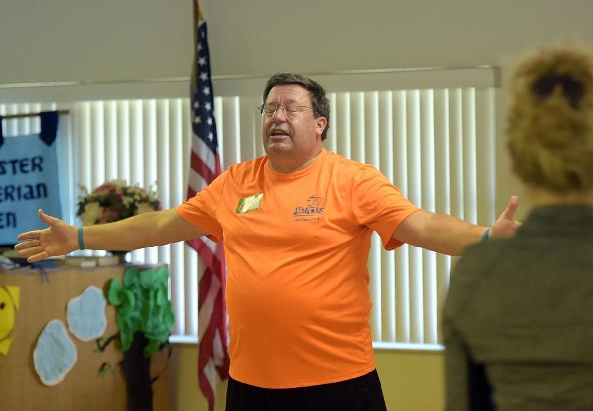 Steve Daley teaches Rad Kids, a national program that teaches kids anti-bullying and anti-abuse techniques, to a group in Bradenton.