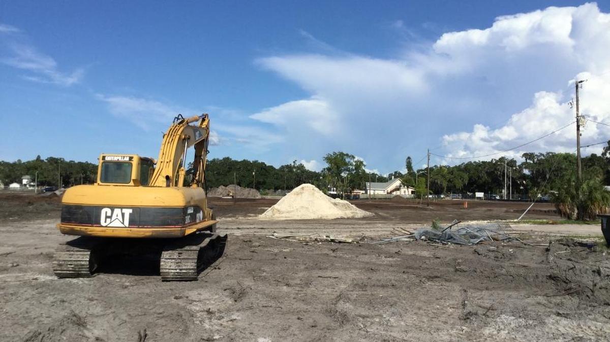 Heavy equipment awaits further action as the redevelopment of what once was Glazier-Gates Park. The park is being relocated to make room for a new housing development.