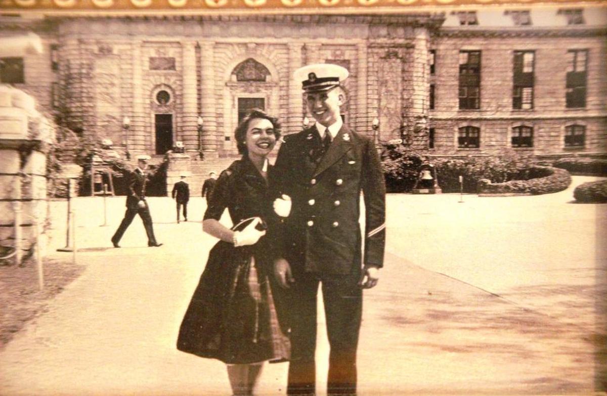 Edie and Larry Bustle were married 60 years ago after he graduated from the U.S. Naval Academy. He was commissioned as an Air Force office.
