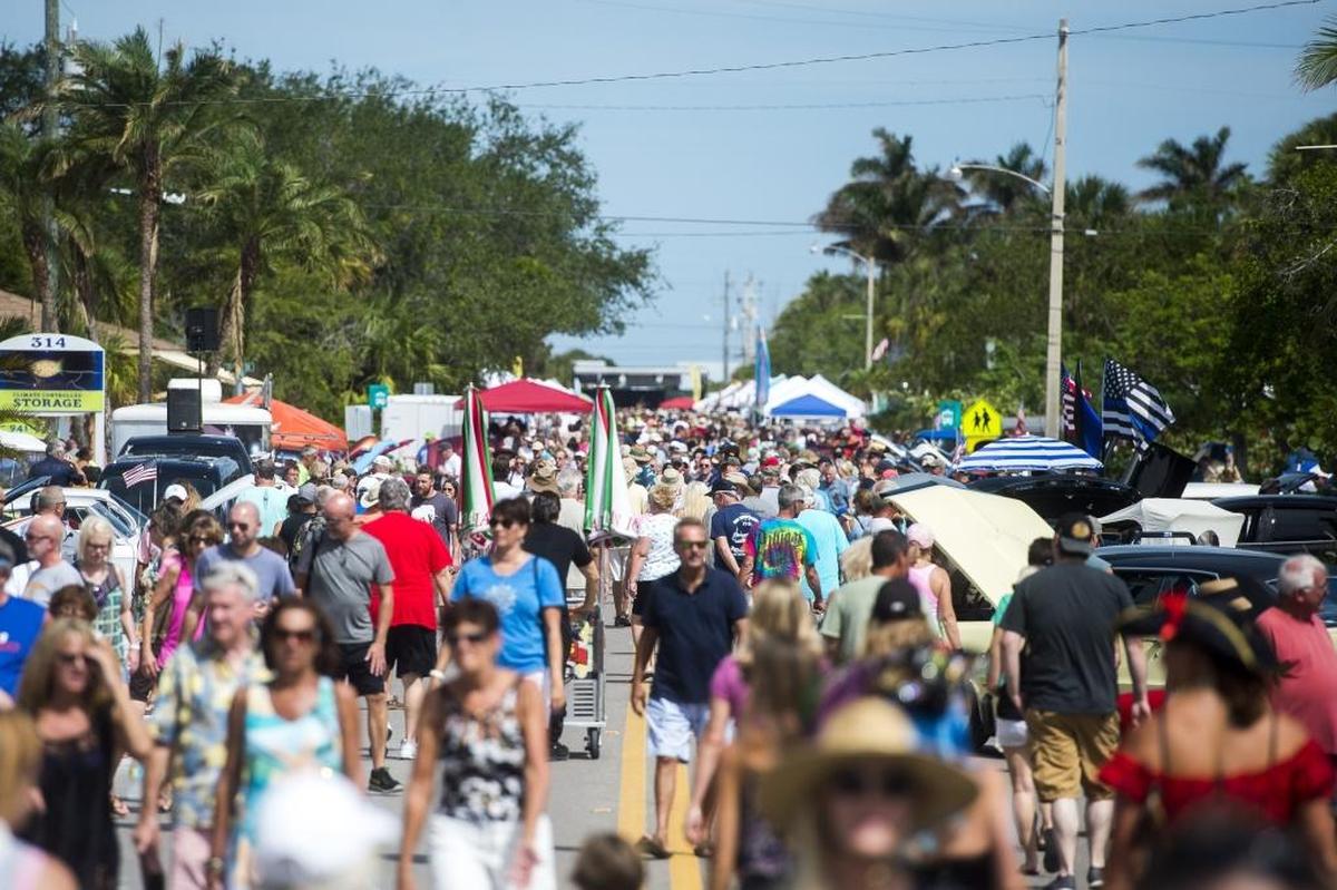 An enormous crowd fills the street during Anna Maria Island’s Bayfest.