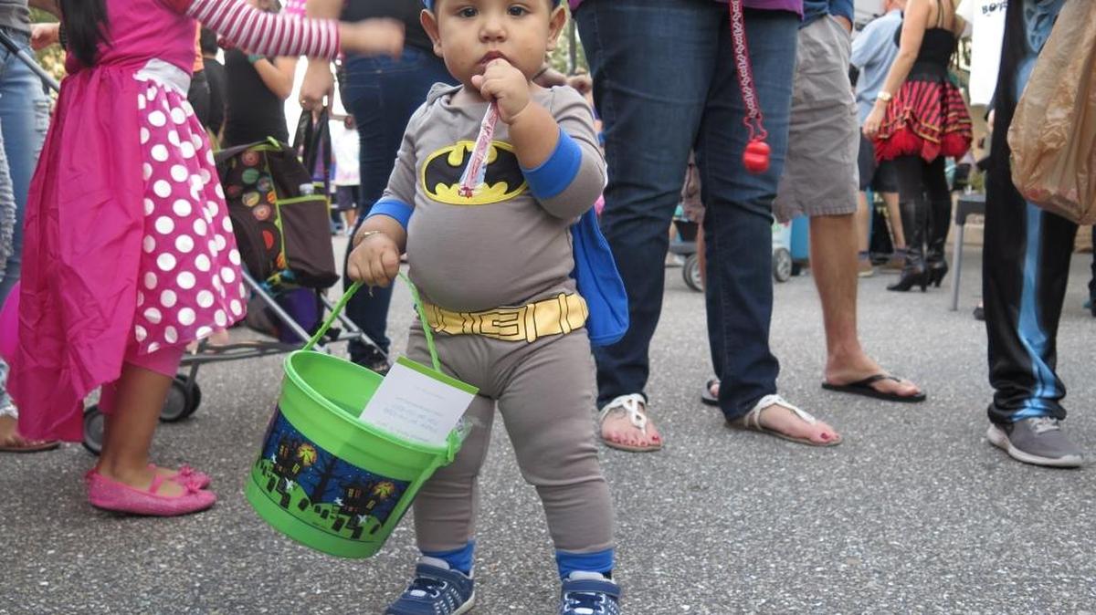 Omar Flores Serrano, 1, attends Boofest Friday at Lakewood Ranch Main Street.