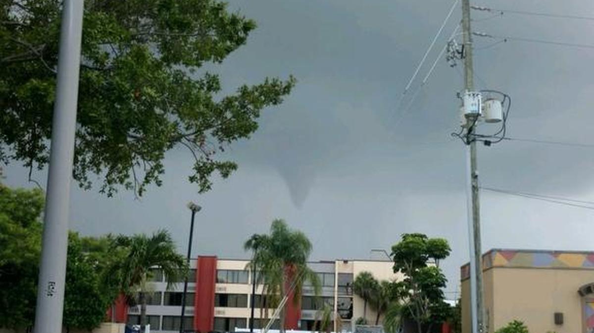 A funnel cloud was seen over Largo Monday afternoon.