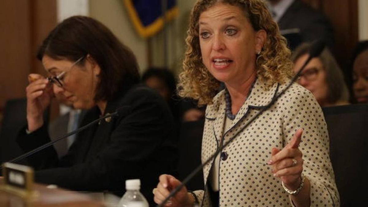 House Budget Committee member Rep. Debbie Wasserman Schultz, D-Weston, questions Budget Director Mick Mulvaney on Capitol Hill in Washington. Wasserman Schultz fired IT staffer Imran Awan on Tuesday following his arrest on a federal bank fraud charge.