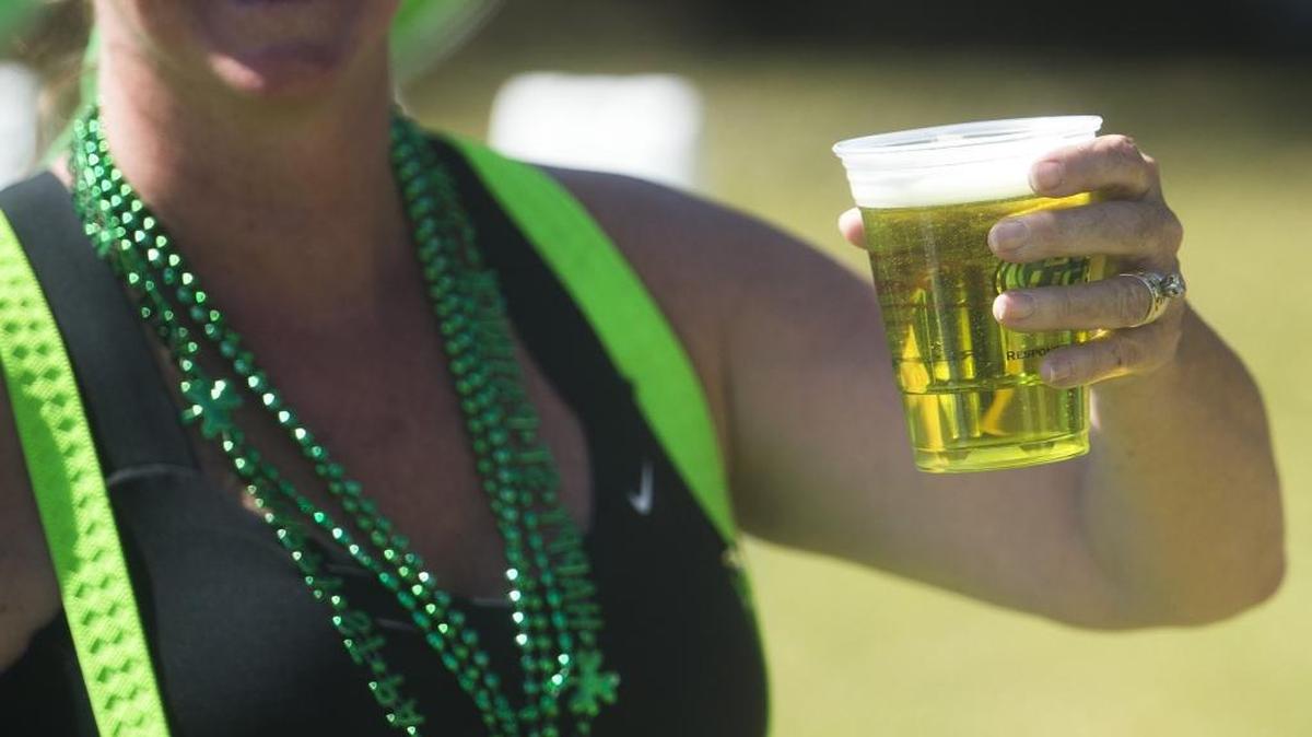 Green beer is served during the sixth-annual Irish Celtic Festival in 2017 at Adventure Park in Lakewood Ranch’s Greenbrook Village.